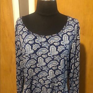 Blue n white paisley print dress